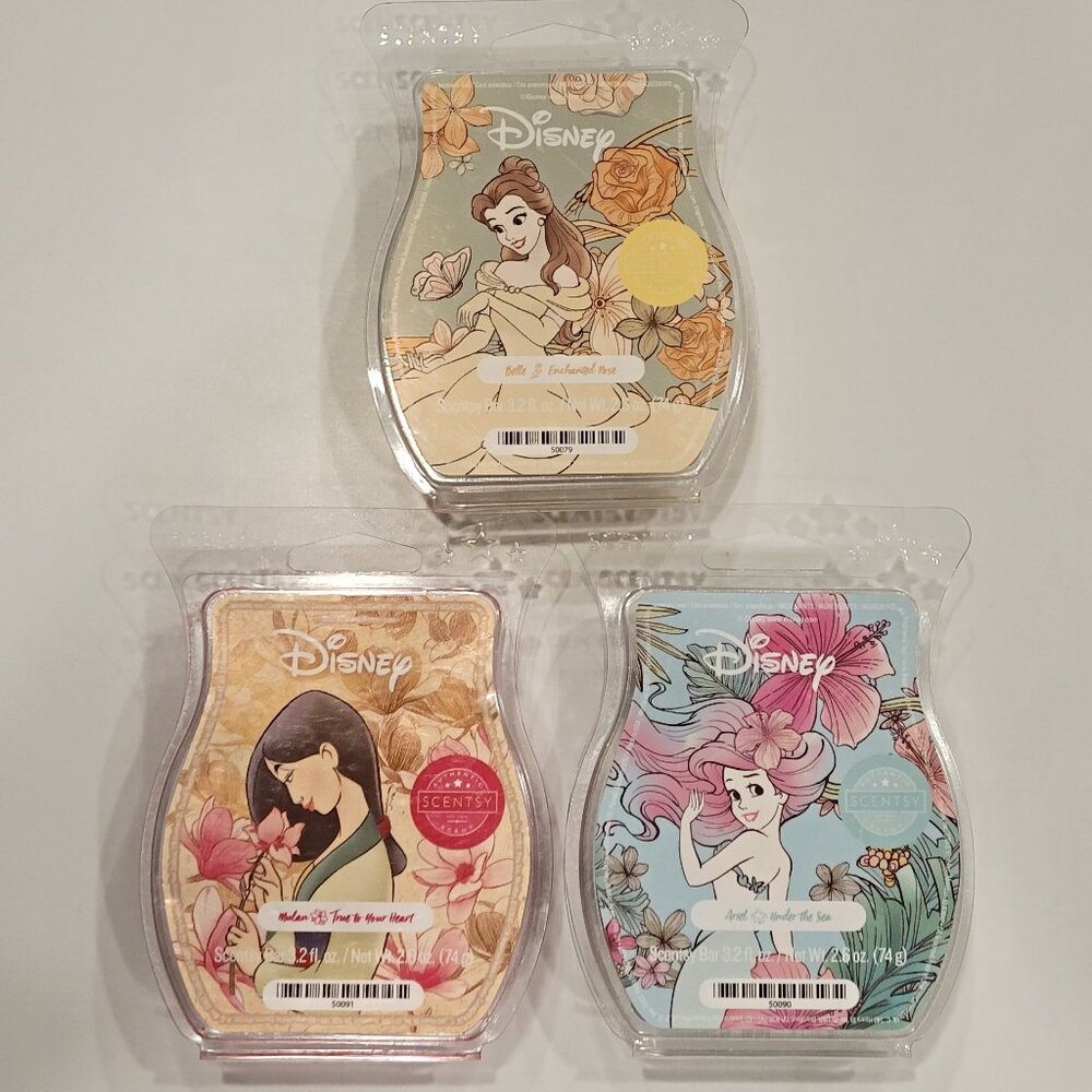 New! Retired Bundle of 3 Disney Princess Scentsy Melts